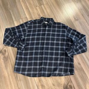Peter Millar‎ Blue Plaid Flannel Buttonup Men XXL Bin N-39